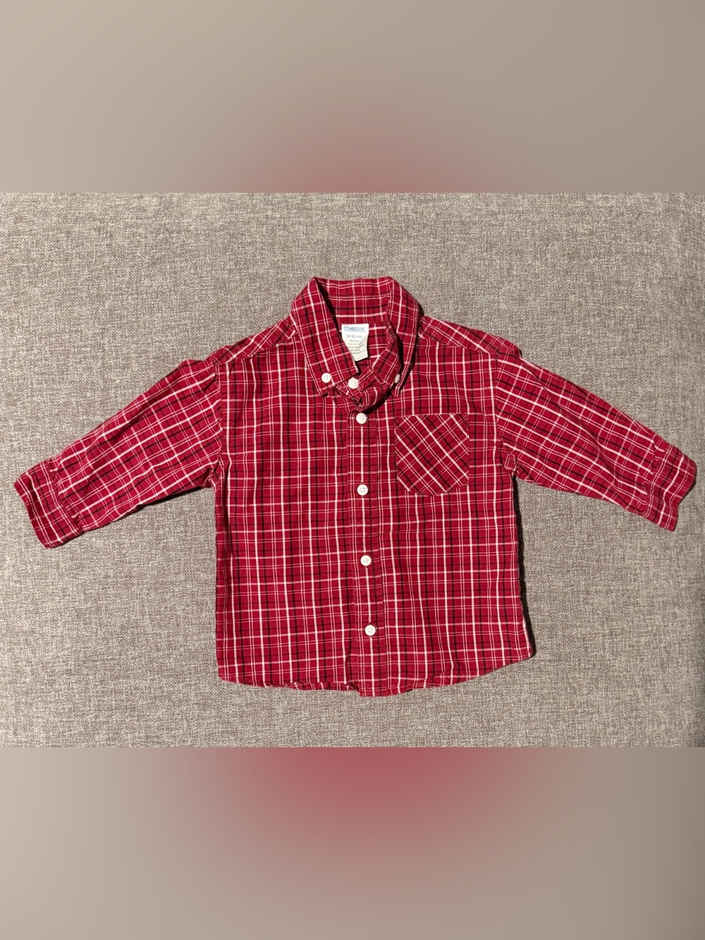 Gymboree Red Plaid Shirt for Baby - Classic Long Sleeve Button Down 12-18m
